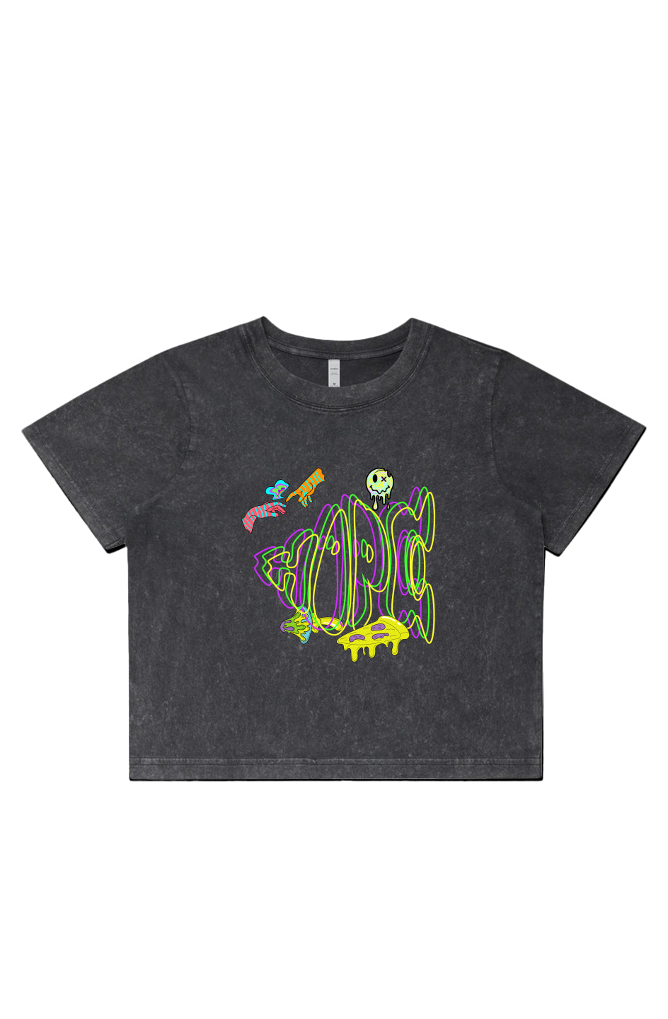 Womens Stone Wash Stoned Crop
